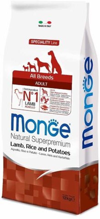 Сухой корм Monge Dog Speciality Line Monoprotein для взрослых собак всех пород с ягненком 12кг