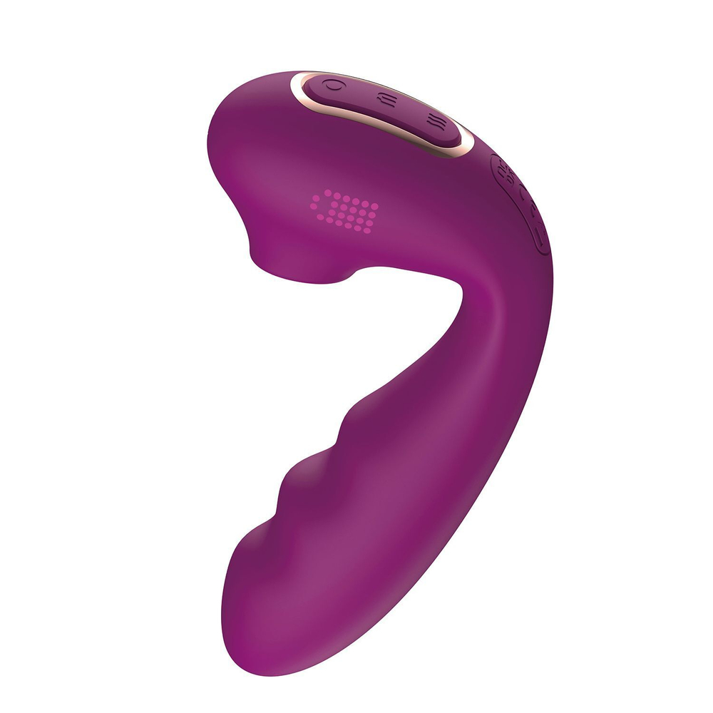 Фиолетовый вибратор с вакуумной стимуляцией и нагревом Tara (Цвет: фиолетовый)