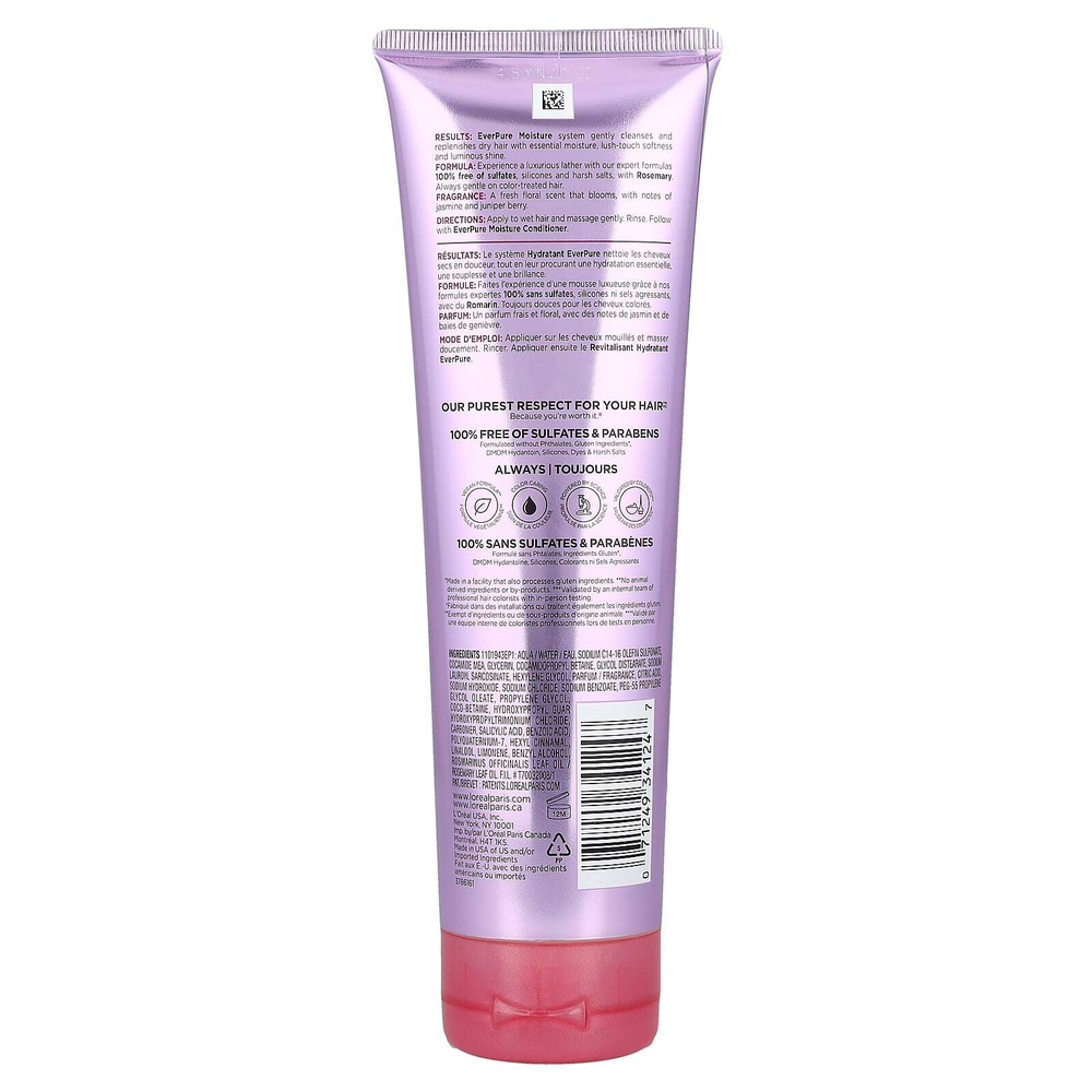 L'Oréal, Ever Pure, увлажняющий шампунь, розмарин, 250 мл (8,5 жидк. Унции)