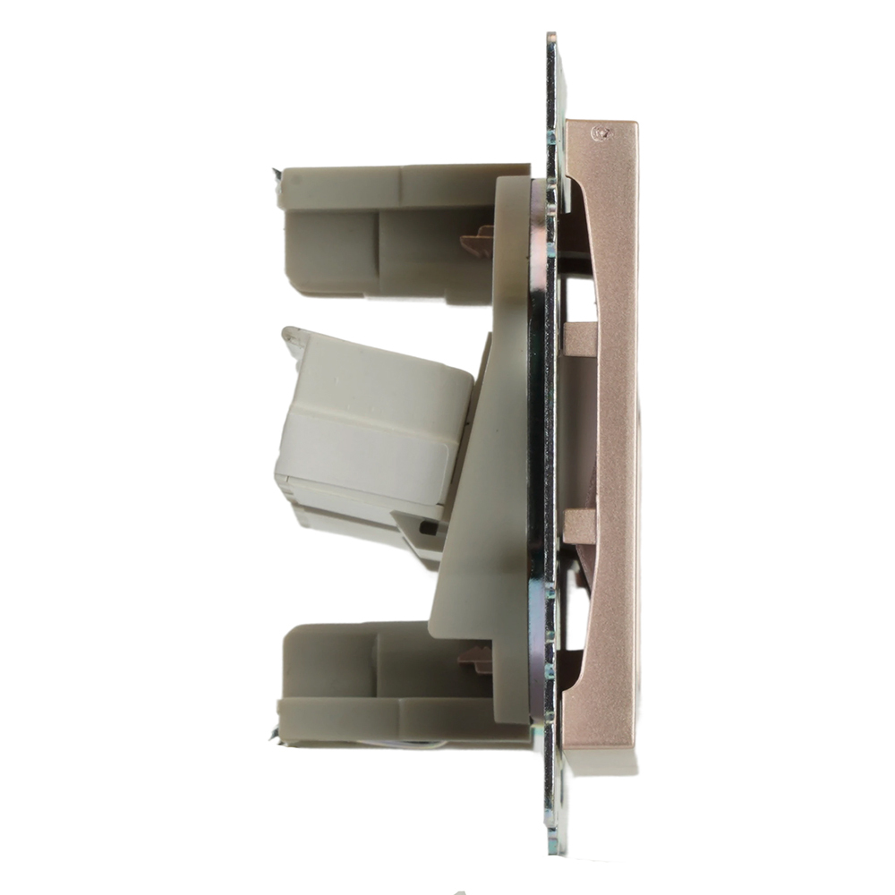 Розетка компьютерная 2-местная RJ-45 (механизм) STEKKER GLS00-7109-02, серия Катрин, шампань 50004