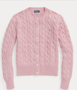 Кардиган из хлопка с круглым вырезом, вязаный косами Polo Ralph Lauren