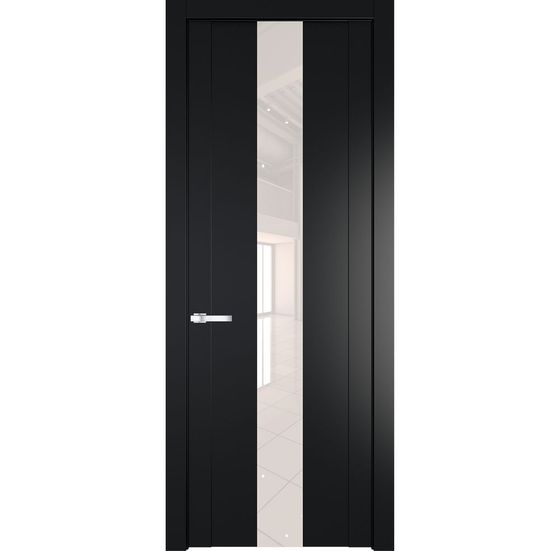Межкомнатная дверь эмаль Profil Doors 1.9P блэк стекло перламутровый лак