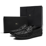 SEPTWOLVES Top Grain Cow Leather Gommino Loafers Men"s Black