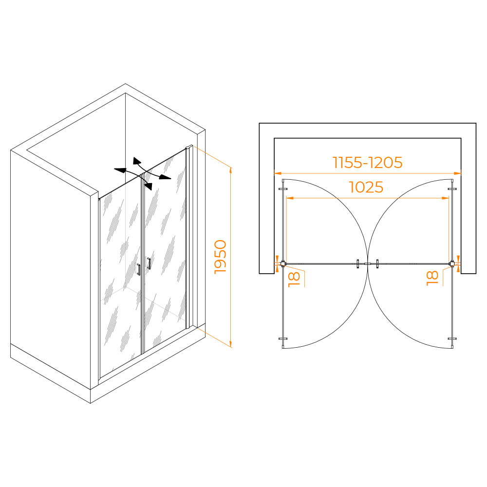 Душевая дверь RGW PA-104B (1200)