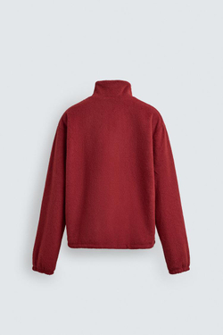 ZARA ТОЛСТОВКА ИЗ ПОЛАРФЛИСА С ВОРОТНИКОМ НА МОЛНИИ, КРАСНЫЙ