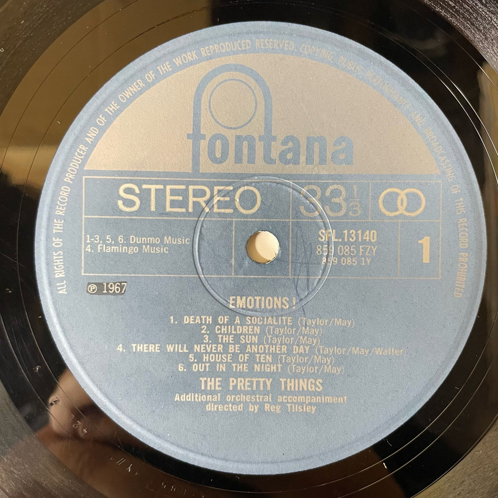 Винтажная виниловая пластинка LP The Pretty Things Emotions (UK 1972) Death Of A Socialite