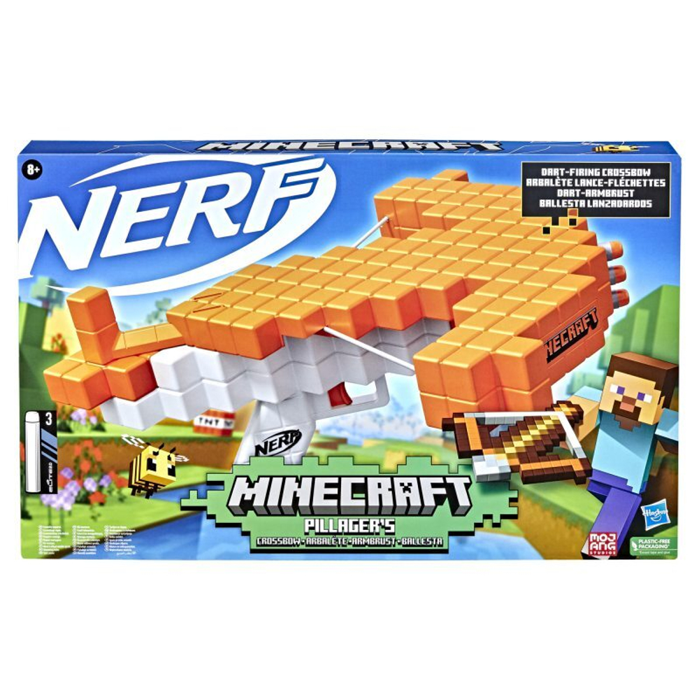 Hasbro Nerf Elite - пусковая установка для арбалета Minecraft Pillager + стрелы F4415