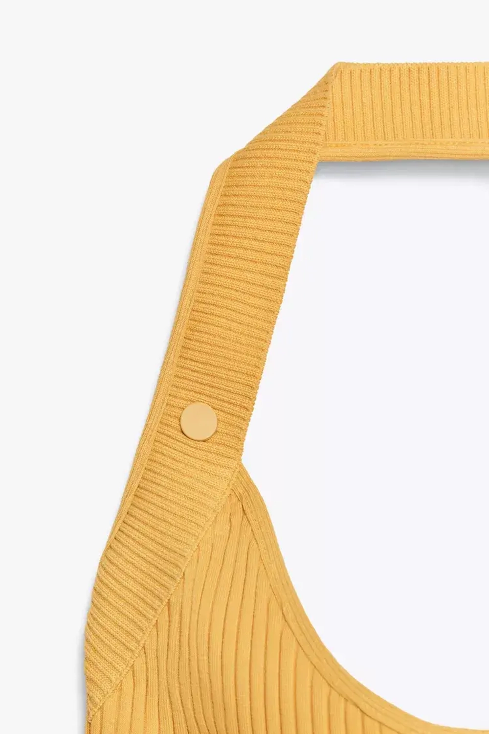 ZARA ТОП ИЗ РИФЛЕНОГО ТРИКОТАЖА, МАНДАРИНОВЫЙ