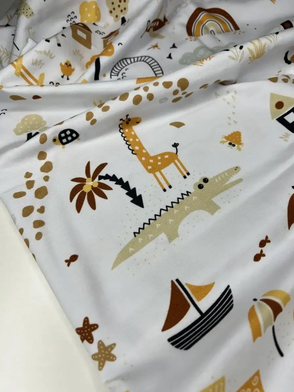 Кулирка с лайкрой ткань для шитья 2м пенье принт