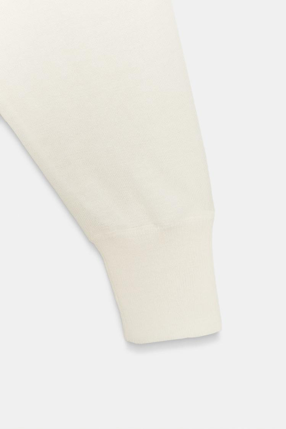 ZARA ВЯЗАНЫЙ ДЖЕМПЕР С V-ОБРАЗНЫМ ВЫРЕЗОМ, БЕЛЫЙ