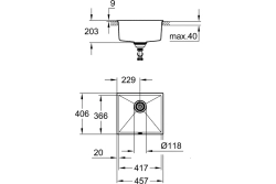 Композитная мойка Grohe K700U 50-C 45,7/40,6 1.0 с одной чашей 31653AP0