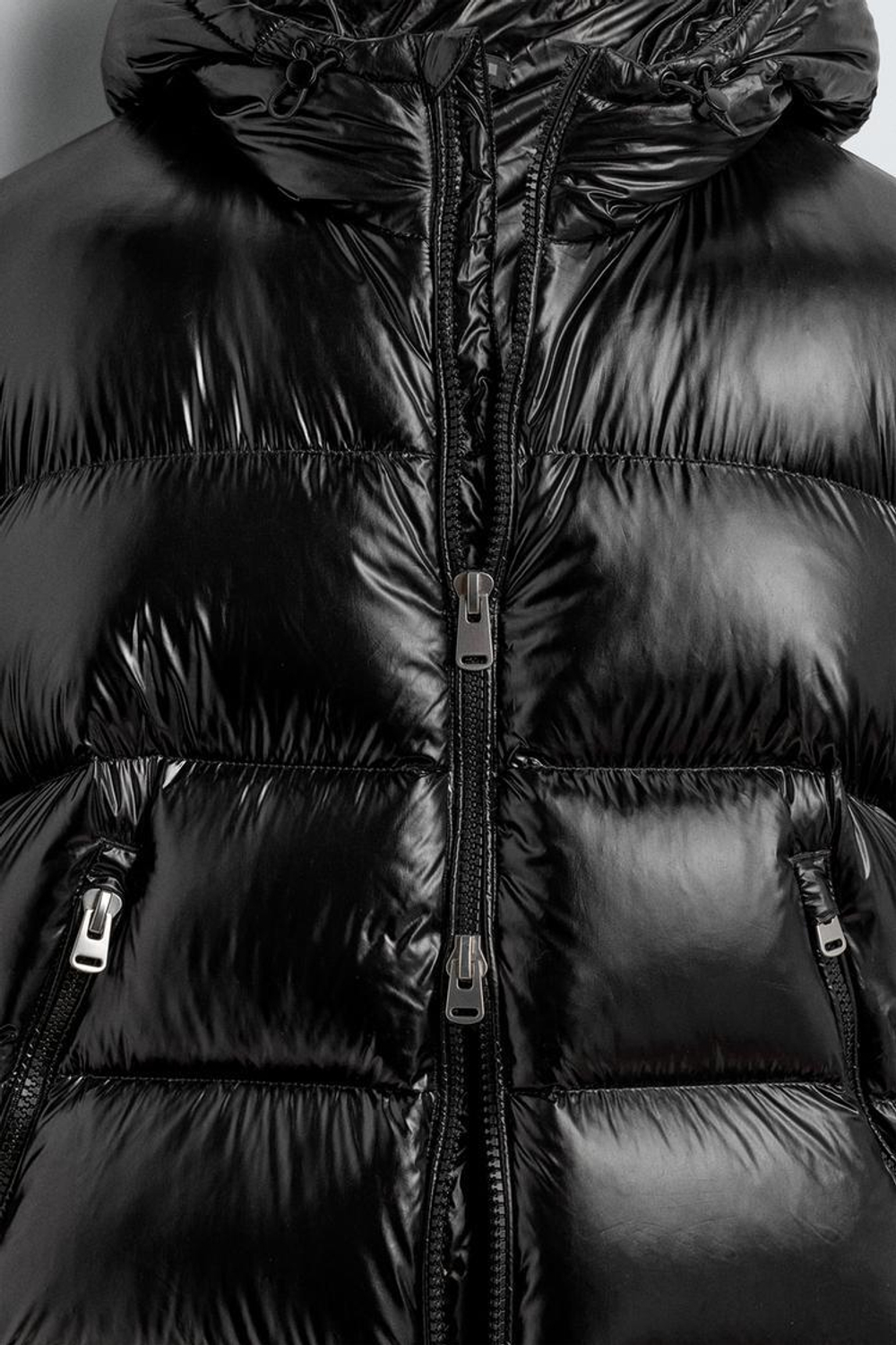 ZARA ПУХОВИК WATER-REPELLENT С НАПОЛНИТЕЛЕМ ИЗ 100% ПЕРА, ЧЕРНЫЙ