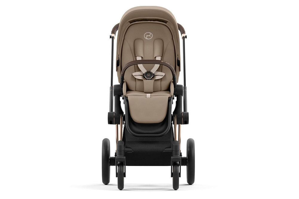 Коляска 2 в 1 Cybex Priam IV Cozy Beige, шасси Rose Gold
