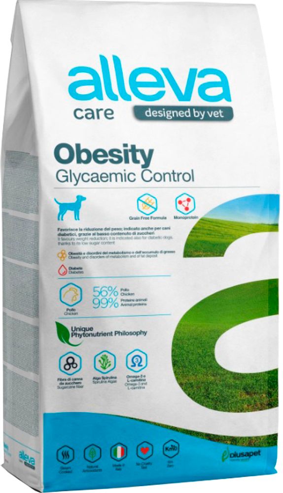 Alleva Care 12кг Obesity Glycemic Control Корм для собак, диетический, контроль потребления глюкозы