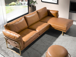 5-местный диван с правым шезлонгом из кожи цвета Camel 6232
