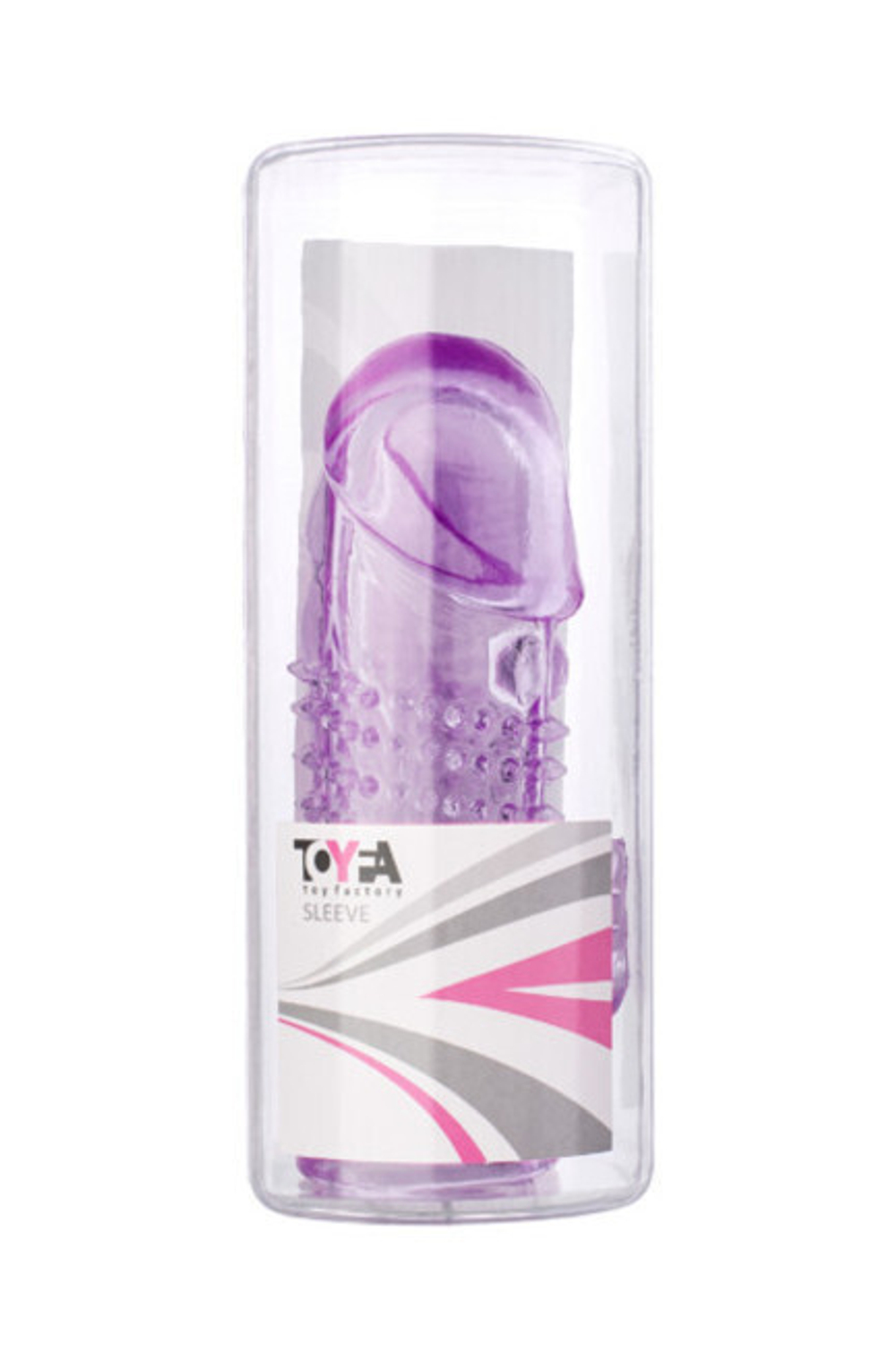 Насадка а пенис с рельефом и клиторальным массажером Toyfa (Цвет: фиолетовый)
