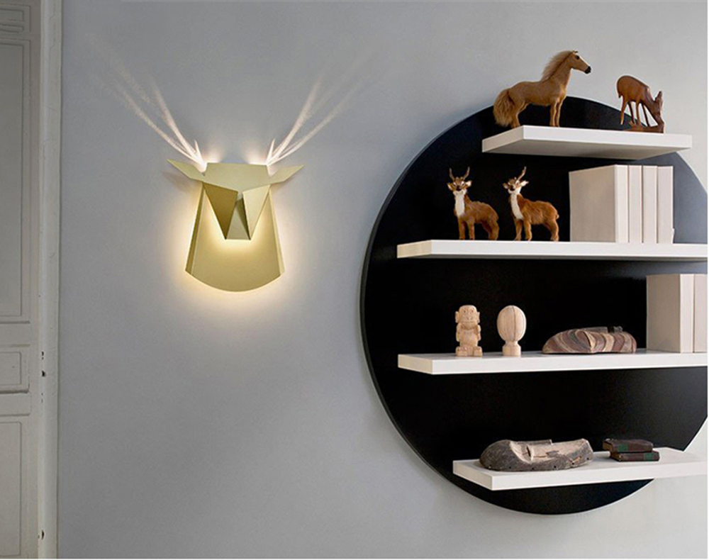 Wall design lamp Deer  (Gold)