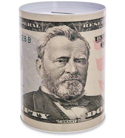 BX-218/2 Металлическая копилка «50 Долларов» 17см