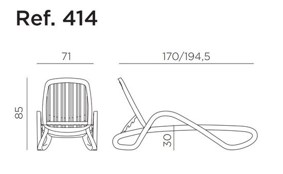 Шезлонг-лежак пластиковый Eden тортора Nardi Италия