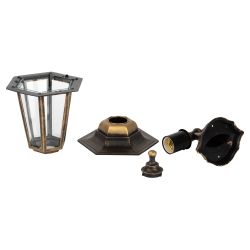 Садово-парковый светильник ЭРА НБУ 06-60-001 бронза 6 гранный настенный IP44 Е27 max60Вт