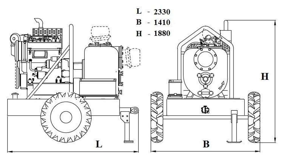 Дизельная мотопомпа VAR 4-316 FKL11 G11 TRAILER