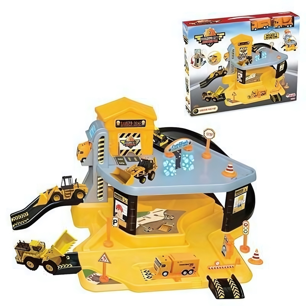 Гараж Военная база 2 уровня с лифтом, 2 метал. Машинки (Орион)