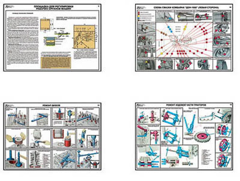 Плакаты ПРОФТЕХ &quot;Технич. обслуживание и ремонт с/х  машин в полев. усл.&quot; (25 пл, винил, 70х100)