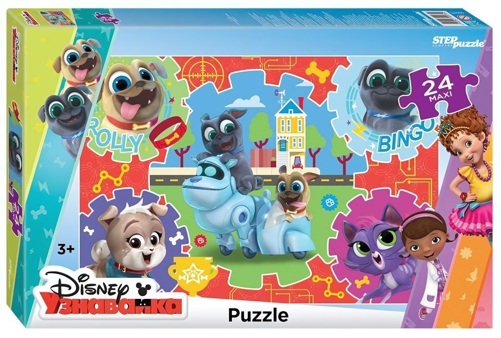 Макси-пазл 24эл. "Дружные мопсы" (DisneyJunior) (Степ пазл)