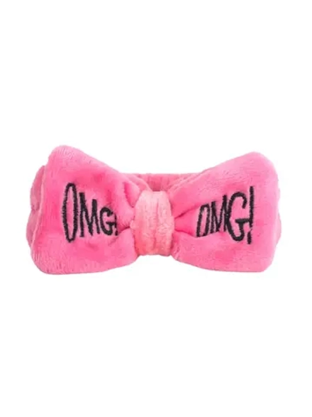 COSMETIC BANDAGE - ПОВЯЗКА ДЛЯ ВОЛОС С НАДПИСЬЮ OMG РОЗОВАЯ, 1 ШТ.