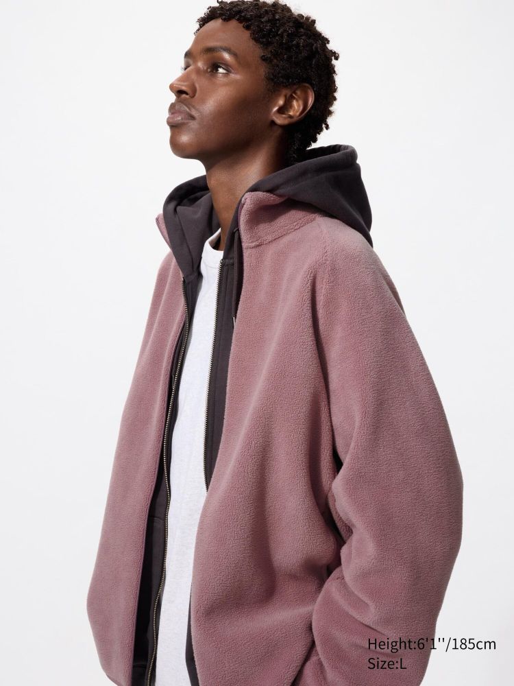 UNIQLO Флисовая куртка на молнии, фиолетовый