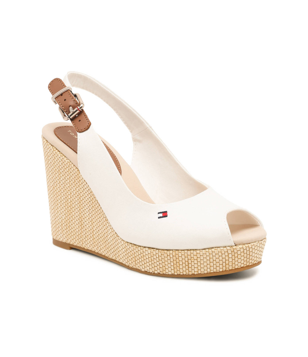 Босоножки ICONIC ELENA SLING BACK WEDGE Tommy Hilfiger - белый(FW0FW04789)