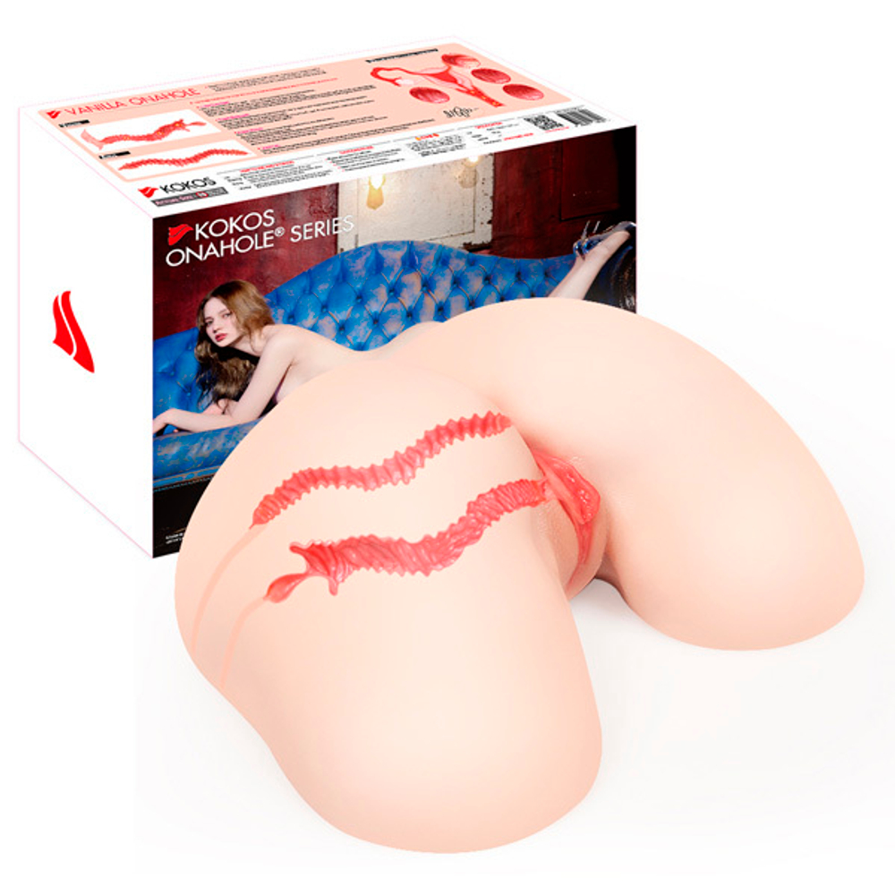 Мастурбатор-полуторс с двойным слоем материала Kokos Vanilla Onahole Real Vagina M01-003-13DH