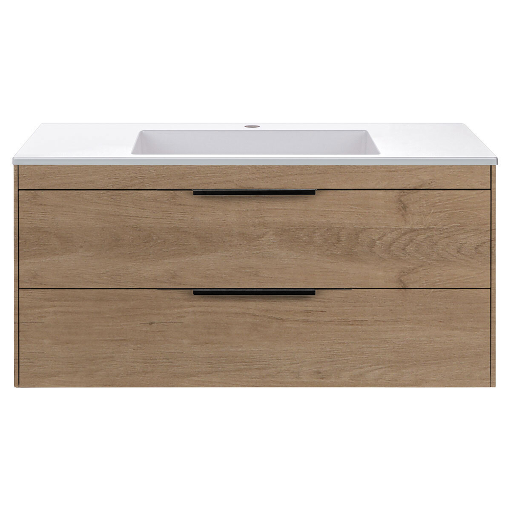 Тумба под раковину Vincea Chiara 2D 1000 подвесная, 2 выкатных ящика soft-close, N.Oak