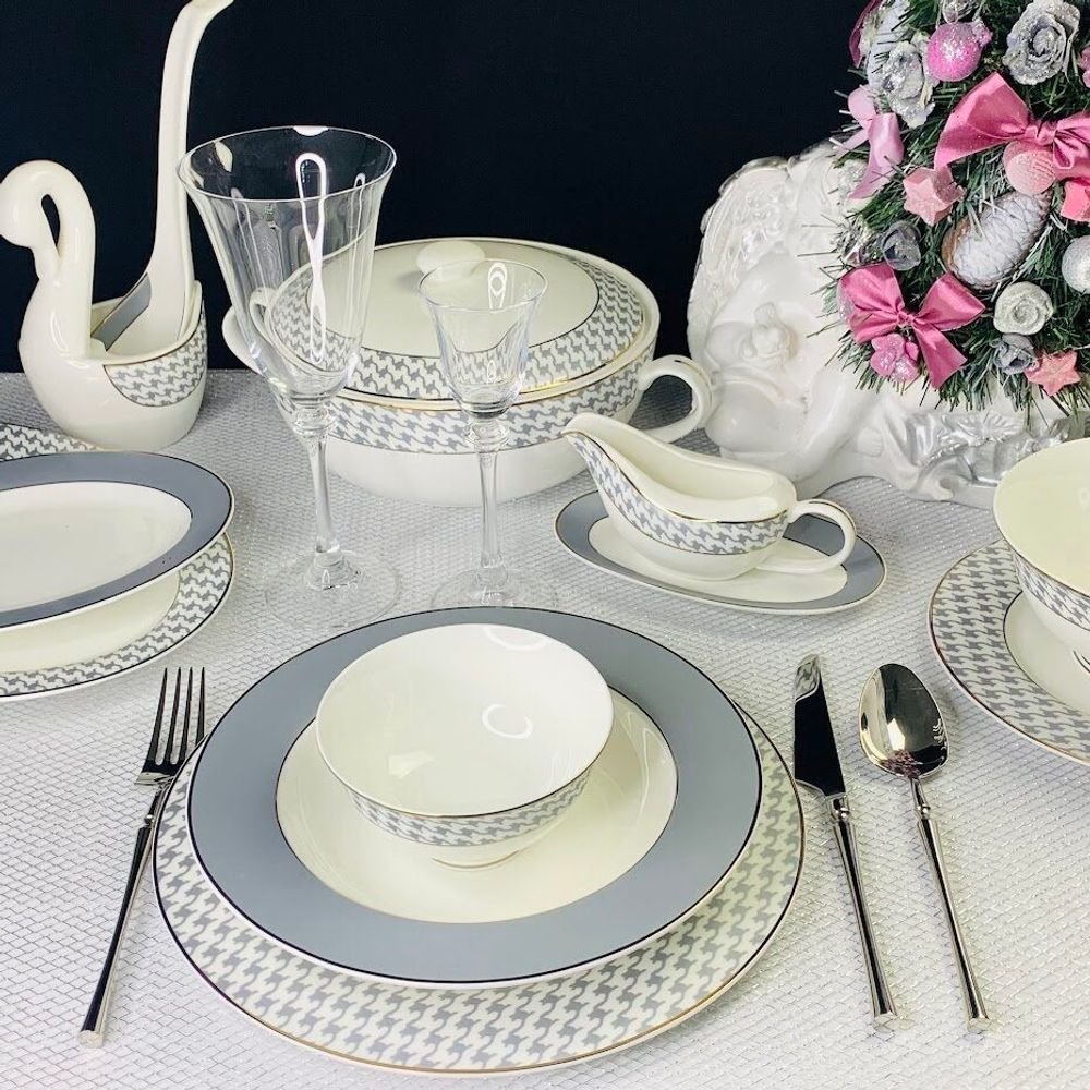 Lenardi 145-397 Обеденный сервиз 28пр. EARL GREY в под.уп.(х2)Костяной фарфор