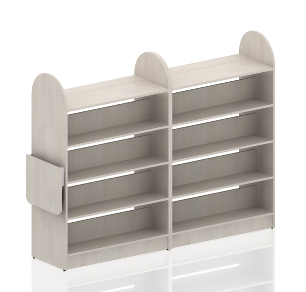 Стеллаж библиотечный двухсторонний Д900 с откидным столиком коллекции Поколение А