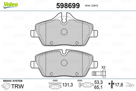 VALEO - 598699-VAL - Brake Pad Set, disc brake