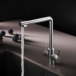 Смеситель для кухни с L-изливом с каналом для питьевой воды, сатин AM.PM X-Joy S F85B05711