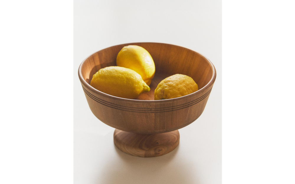 Zara Home миска из дерева, цвет коричневый, 26 см