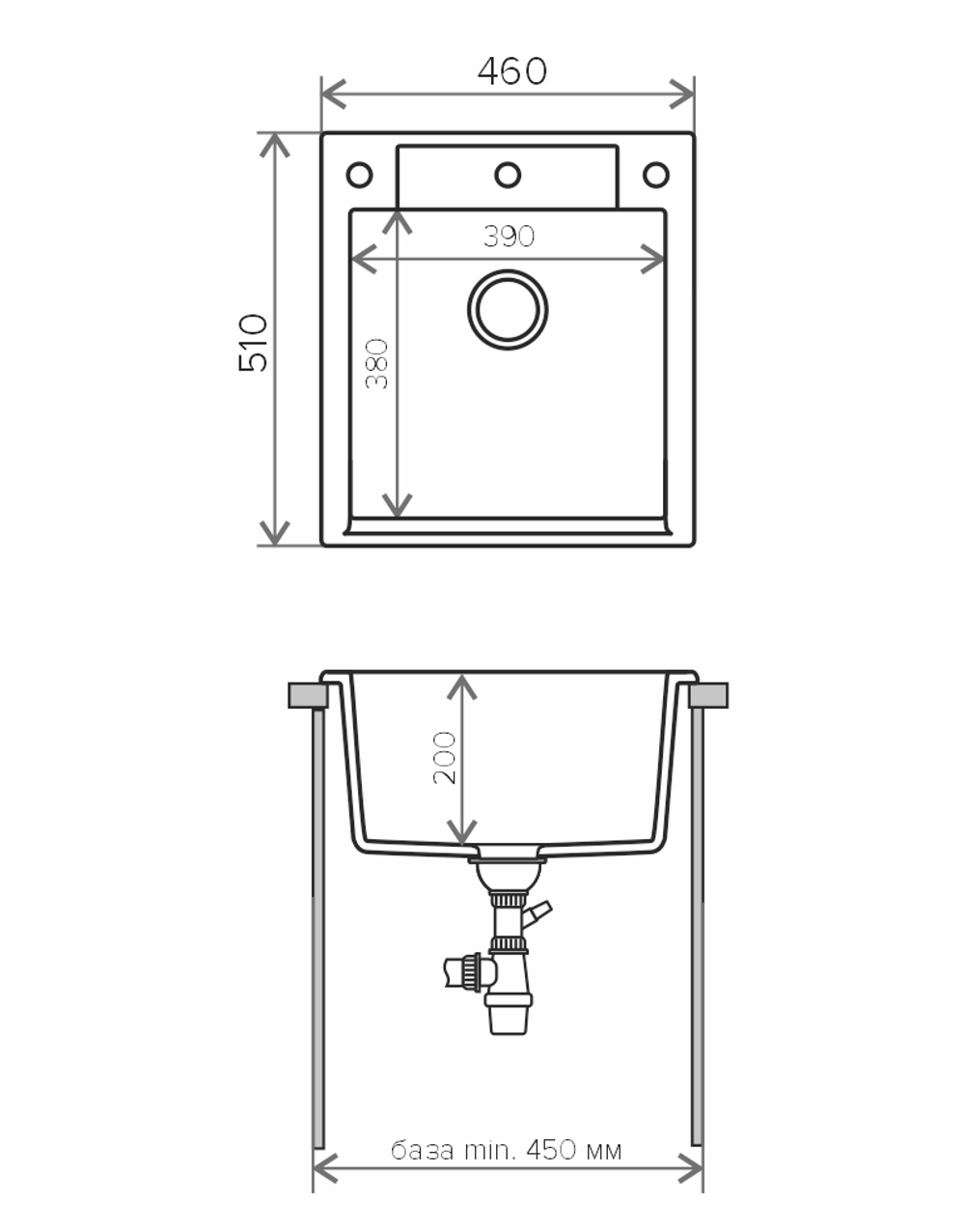 Кухонная мойка Tolero R-117 460x510мм Темно-Бежевый №823