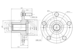 Ступица передняя (без ABS) UNIO HUB-20253