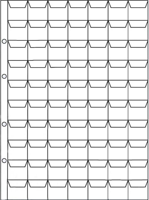 Лист для хранения монет на 70 ячеек (формат Optima) (200х250 мм)