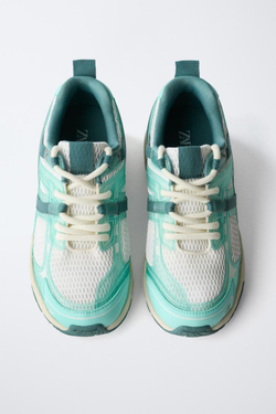 ZARA МНОГОКОМПОНЕНТНЫЕ СПОРТИВНЫЕ КРОССОВКИ, ГОЛУБОЙ