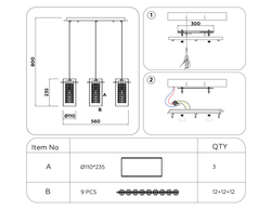 Ambrella Подвесной светильник с хрусталем Traditional TR3663