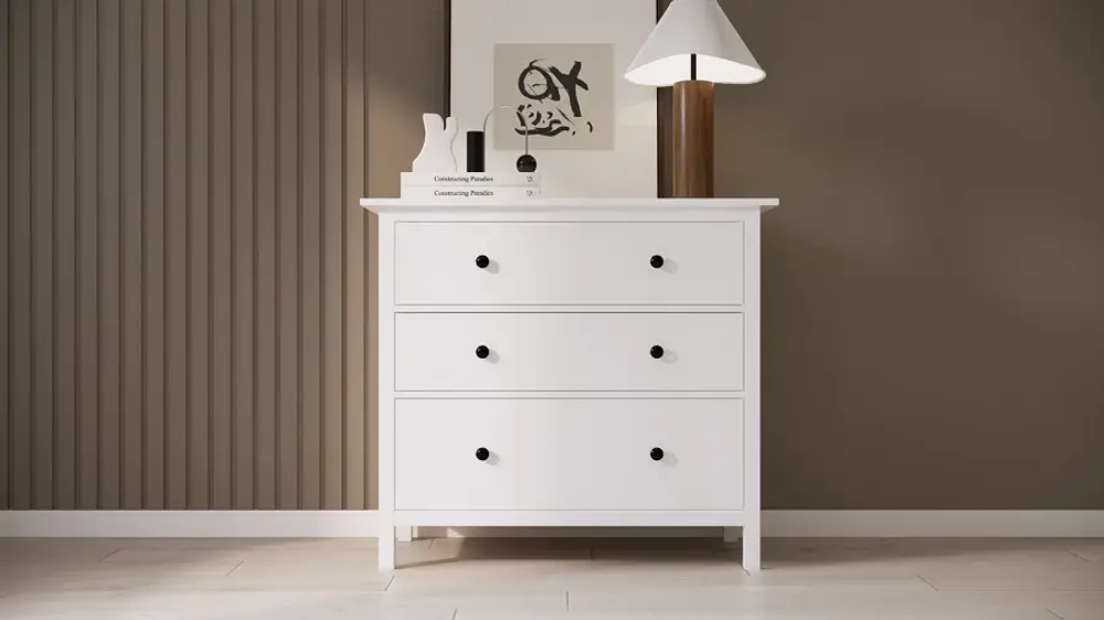 Комод с 3 ящиками - аналог IKEA HEMNES / ХЕМНЭС/ ХЕМНЕС / КЫМОР / ИКЕА 108х96х50 см, белый