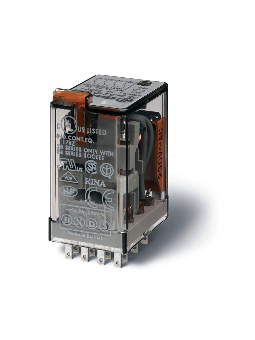 Реле миниатюрное универсальное 4CO 7А 230В AC FINDER 553482300054