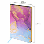 Блокнот А5 (143x210 мм) BRAUBERG VISTA "Marble" под кожу гибкий 80 л. (2 штуки в упаковке)