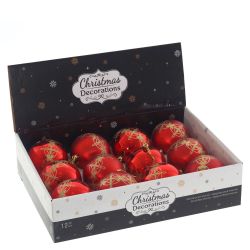 GAEM Набор из 12шт Украшение новогоднее "Шар", D 8 см, L35 W28 H9 см