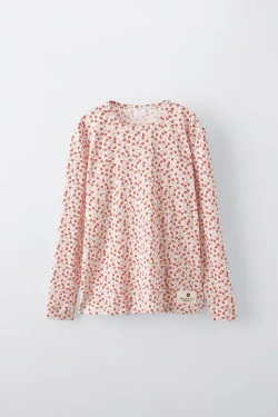 ZARA ПИЖАМА С ЦВЕТОЧНЫМ ПРИНТОМ, КОРАЛЛОВЫЙ