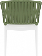 Кресло пластиковое с подушкой Siesta Contract Portofino, белый, оливковый, черный