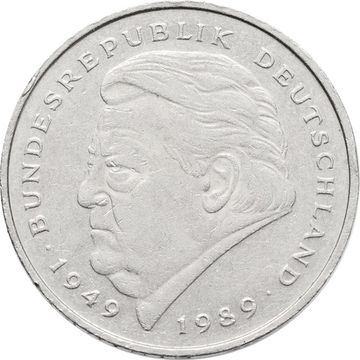 2 марки 1992 Германия «Франц Йозеф Штраус, 40 лет Федеративной Республике (1949-1989)»